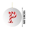 thumbnail image 2 of 26 adornos navideños acrílicos con letras del alfabeto | Letras 2D de 10 cm con diseño de gorro de Papá Noel y bastón de caramelo para manualidades en el árbol y el hogar, 2 of 5