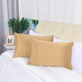 thumbnail image 4 of PiccoCasa Soft Silky Satin Pillowcases Zipper Set of 2, Gold King(21"x37"), 4 of 6