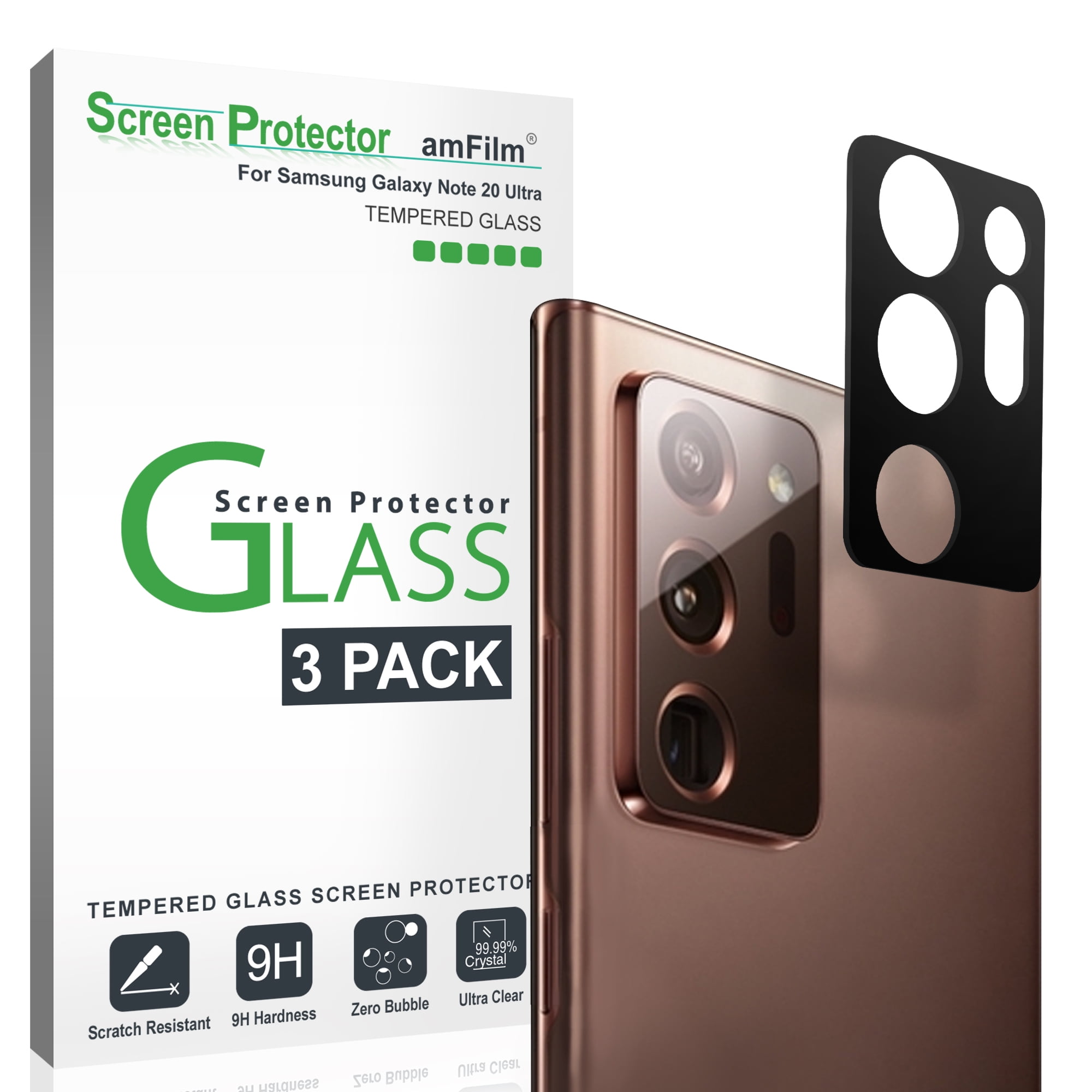 Support Fingerprint 6.9 2+2 Pack 9H Hardness with 2 Pack Camera Lens Protector Galaxy Note 20 Ultra Screen Protector Tempered Glass 3D Curved Glass Film for Samsung Galaxy Note 20 Ultra 5G 