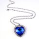 thumbnail image 1 of Entrega aleatoria Colección Navy Accesorios Corazón del mar Collar de corazón de diamantes de cadena completa azul real con colgante de cristal grande en forma de garra, 1 of 5