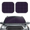 thumbnail image 2 of Goofa Purple Black Plaid Pattern 2 Piece Car Windshield Sun Shade Foldable | Front Windshield Shade for Sun, Heat and UV Rays | Sunshade for Car Front Window-Small, 2 of 7