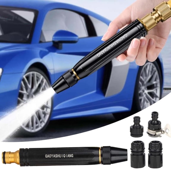 sruoe Garden Hose Nozzle Sprayer, Adjustable High Pressure Water Sprayer, Hose Nozzle Heavy Duty, Alloy Water Nozzle, Outdoor Water Gun for Washing Cars, Garden, Plants