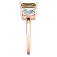 thumbnail image 3 of 4.0ct Emerald Cut Brown Champagne Crystal 18k Rose Gold Engraving Statement Bridal Wedding 3 stone Designer Ring Size 5.5, 3 of 5