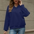 thumbnail image 4 of Xcmzpl Womens Sweatshirts Basic Solid Color V Neck Sweatshirt Trendy Sweater Tops Comfort Long Sleeve T-shirts Winter Fashion, 4 of 8
