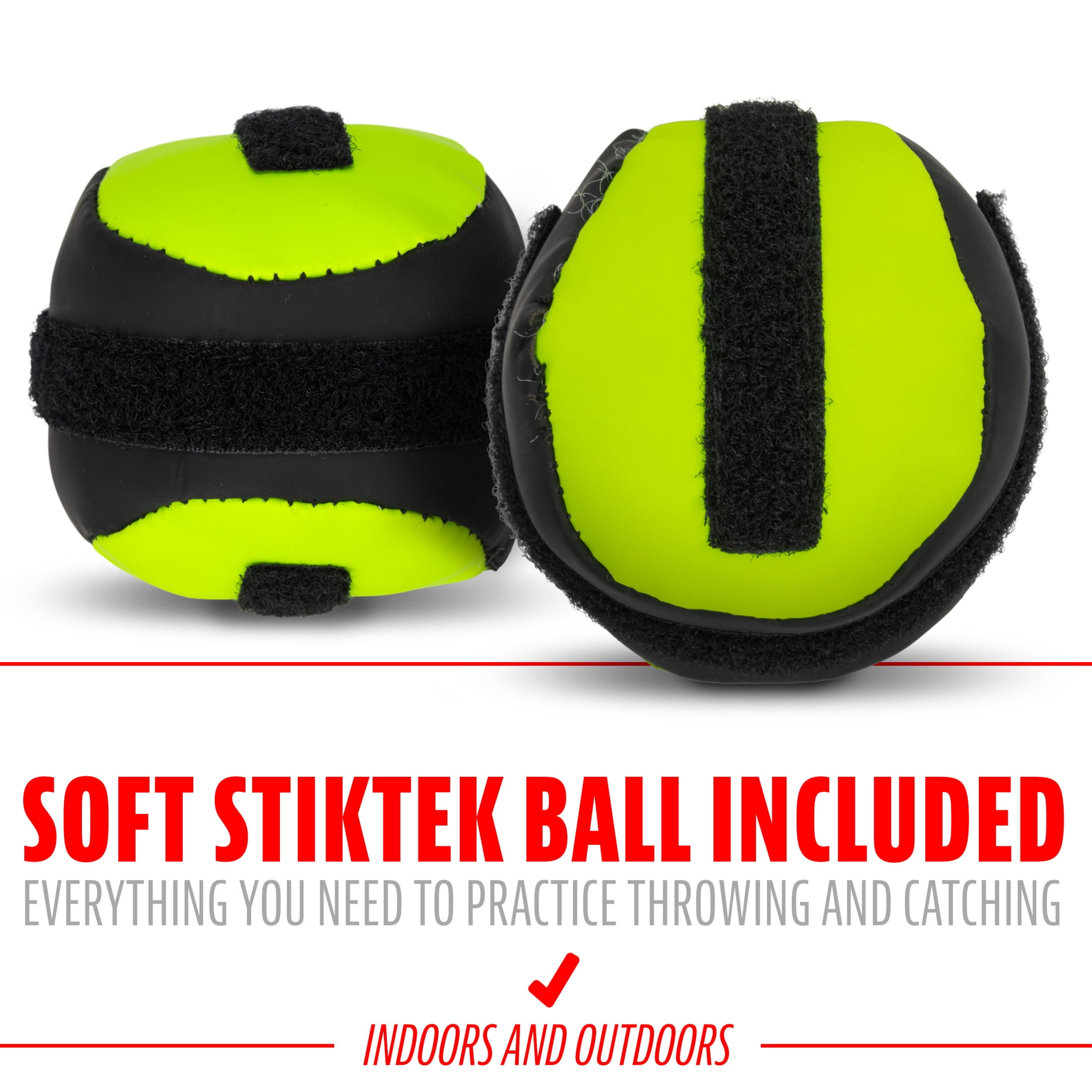 Franklin Sports Kids Toy Baseball Glove + Ball Set - Stiktek Baseball + Teeball Glove for Boys + Girls - Self-Stick Mitt + Ball Included - Youth Toy for Ages 3+ - 8" Inch - Black + Yellow