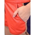 thumbnail image 4 of Flying Tomato Urban Hip Hop Faux Leather Contrast Cotton Knit Pocket Shorts, 4 of 4