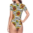 thumbnail image 4 of Haiem Cute Sunflowers Women's Crew Neck Short Sleeve Bodysuit Tops Stretchy Slim Basic-Medium, 4 of 9