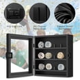 thumbnail image 5 of Championship Ring Display Case, 12 Ring Posts Baseball Ring Holder, Wall Mount Wooden Shadow Box for Multiple Championship Rings, 5 of 6