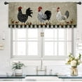 thumbnail image 2 of Farmhouse Rustic Kitchen Curtains 27.5W x 39L Inch Barn Door Brown Wood Wooden Country Vintage Rod Pocket Short Small Window Treatment Drapes Decor 2 Panels, 2 of 6