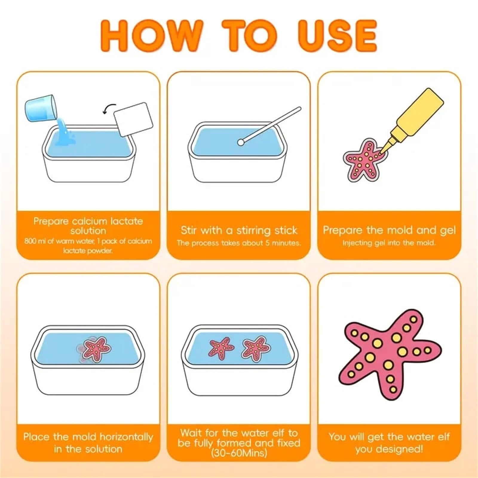 RuiJiao 10ml Kiditos Magic Water Elf Toy Kit–Squishies for Kids, Magic Gel Water Pets Sensory Toy, Fun DIY Craft Kit, Party Favors, Birthday and Christmas Gifts for Kids Ages 3+