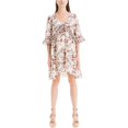 thumbnail image 1 of Vestido recto con volantes para mujer Max Studio London color blanco roto extragrande, 1 of 2