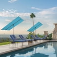 thumbnail image 2 of 6x4ft Outdoor Balcony Umbrella Light Blue with 95lbs Base, 2 of 7