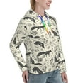 thumbnail image 6 of Picia Vintage Moon Fox Pattern Casual Women's Hoodie, Hooded Sweatshirt with Kangaroo Pocket, Comfortable Pullover with Eye-catching Drawstrings-XX-Large, 6 of 7