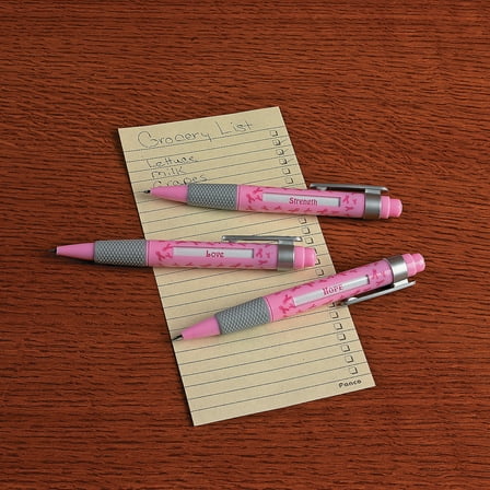 Pink Ribbon Message Pens - 1 Dozen - Stationery - 12 Pieces