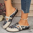 thumbnail image 3 of Rokment Women's Bohemian Ethnic Mules Dress Slides Sandals Beach Summer Vintage Casual Closed Toe Wedge Low Heels Comfortable Walking Half Slippers Clogs for Wide Width Black Size 6, 3 of 6