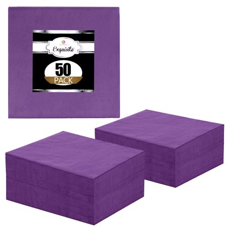 Crown Display Purple Luncheon & Dinner Paper Napkins: Highly Absorbent Paper Napkins - 50 Ct