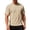 Khaki_007, variant on Mens Textured T-Shirts Terry Cloth Shirts Summer Stretch Casual Short Sleeve Tee Shirts Gray 3XL