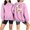 Pink#2, variant on Qingpeng Womens Halloween Sweatshirt Spooky Season Print Crewneck Oversized Long Sleeve Oversized Fall Pullover Tops Loose Comfy Shirts