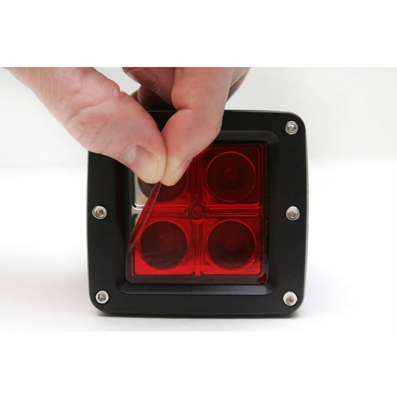 One 2" x 2" Red Universal LED Lamp Film Cover