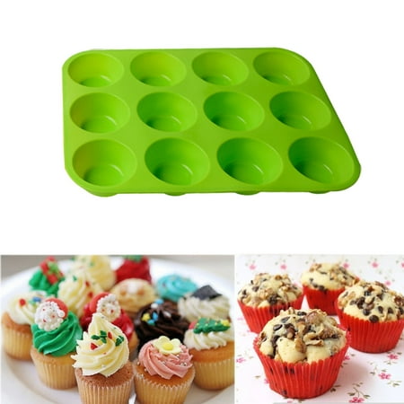 

100Fens 12 Cavity Soap Cookies Cupcake Bakeware Pan Tray Mould