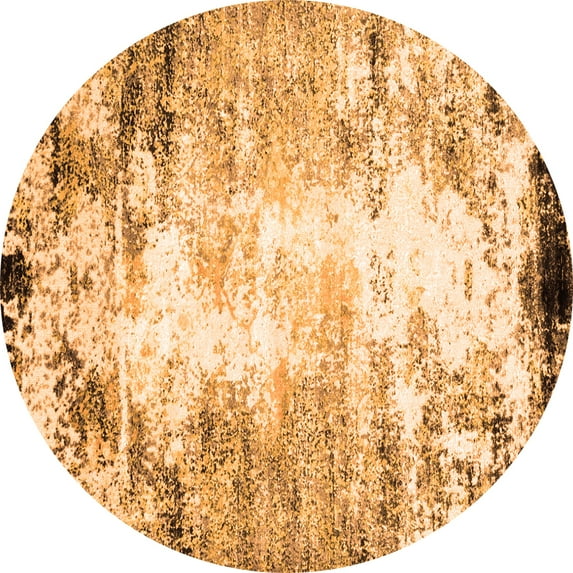 Ahgly Company Indoor Round Oriental Orange Industrial Area Rugs, 3' Round