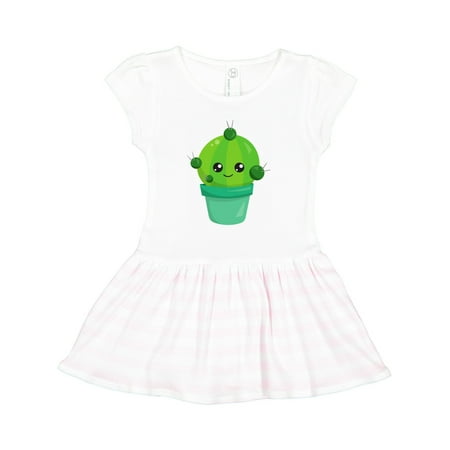 

Inktastic Cute Cactus Kawaii Cactus Green Cactus Pot Gift Toddler Girl Dress