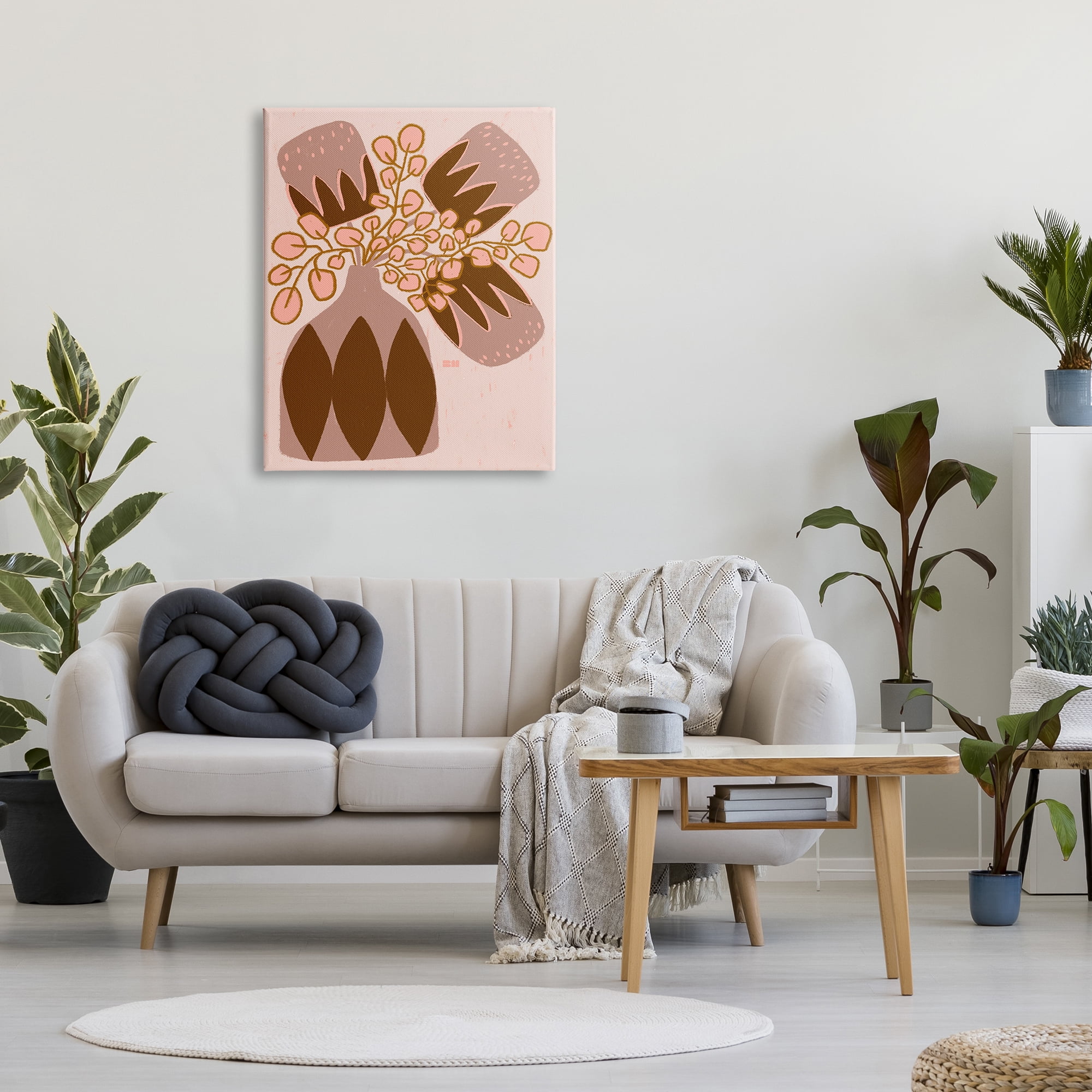 Stupell Industries Boho Patterned Vase Botanical & Floral Painting Gallery Wrapped Canvas Art Print Wall Art, 30 x 40