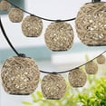thumbnail image 6 of JONATHAN Y Oahu 10-Light Indoor/Outdoor 10 ft. Rustic Coastal LED C7 Globe Hemp Rope Shaded String Lights, Light Brown, 6 of 7