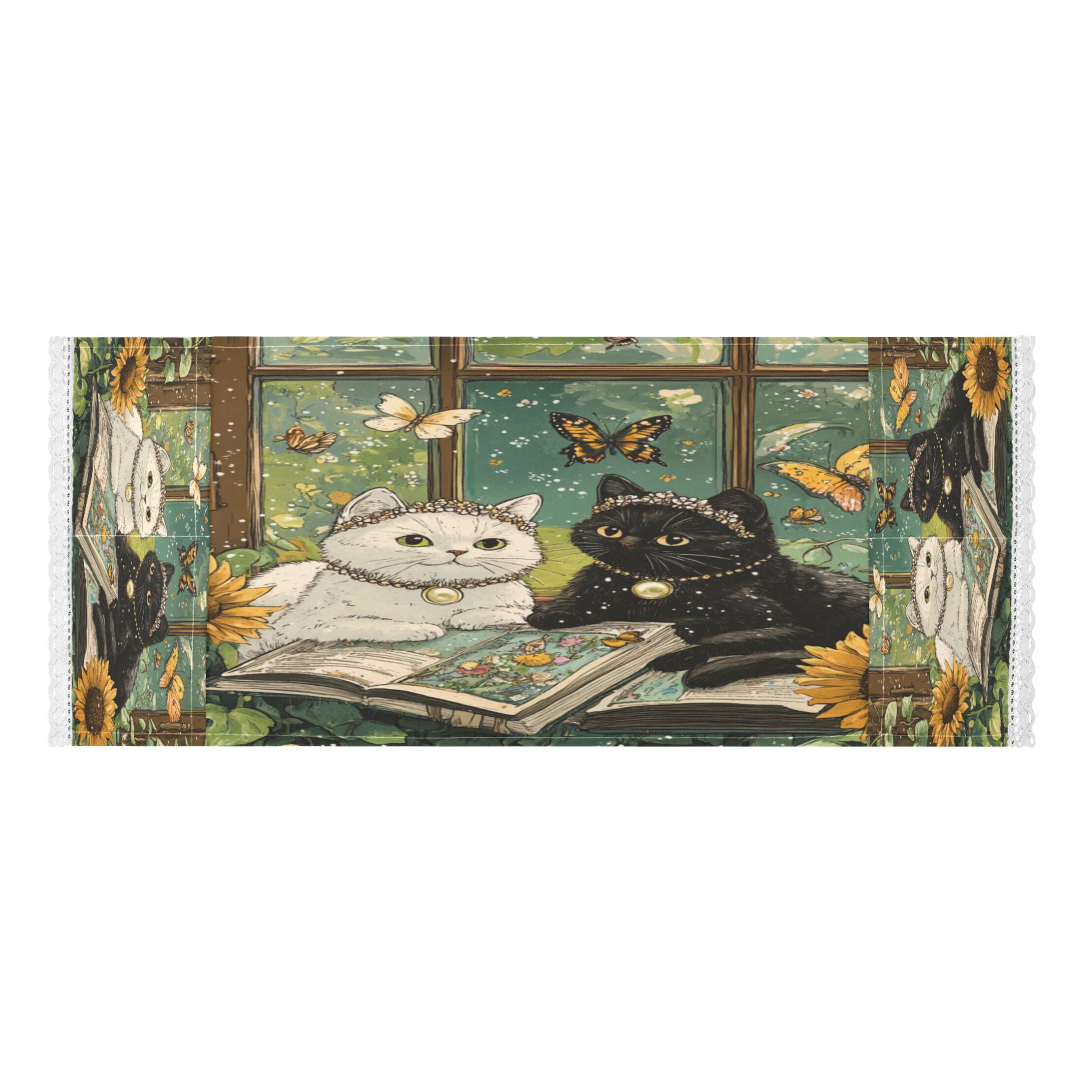 A Collage Of Two CatsWasher and Dryer Covers Dust-Proof and Oil Resistant Fridge Cover with 4 Storage Pockets Washing Machine Top Cover for Laundry Kitchen Home 51.2 x 22 In