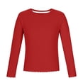 thumbnail image 7 of jobturf Girls Long Sleeve Shirts Trendy Cute Scallop Trim Blouses Spring Comfy Going Out Tops 100 Days of School Shirt Size 5-16 Years, 7 of 7
