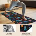 thumbnail image 4 of Black Cartoon Space Dinosaurs Pattern Hot Yoga Mat Towel Non Slip for Hot Yoga - Quick-Drying Yoga Mat Cover with 4 Corner Pockets with Travel Bag - Hot Yoga Towel Non Slip 74"x26", 4 of 6