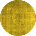 thumbnail image 1 of Ahgly Company Indoor Round Persian Yellow Traditional Area Rugs, 5' Round, 1 of 4