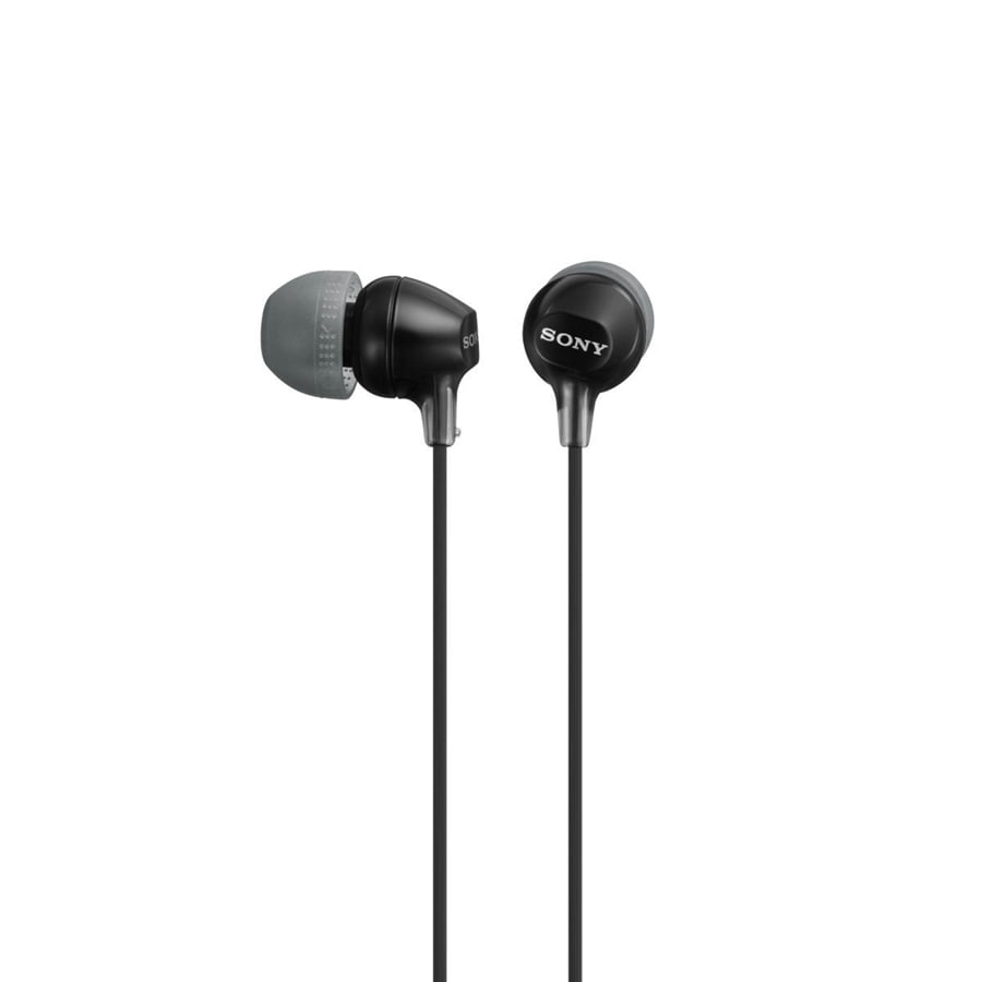 Écouteurs intra-auriculaires MDR-EX15AP/B de SONY - Noirs Un excellent son, un microphone intégré et le contrôle intégré de votre téléphone intelligent1, le tout présenté dans des couleurs en vogue qui s'adaptent à votre style personnel.