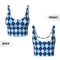 thumbnail image 5 of Picia Blue Squares Sports Bra for Women,Padded Strappy Sports Bras Medium Support Yoga Bra with Removable Cups,Running Yoga Bra-X-Large, 5 of 9