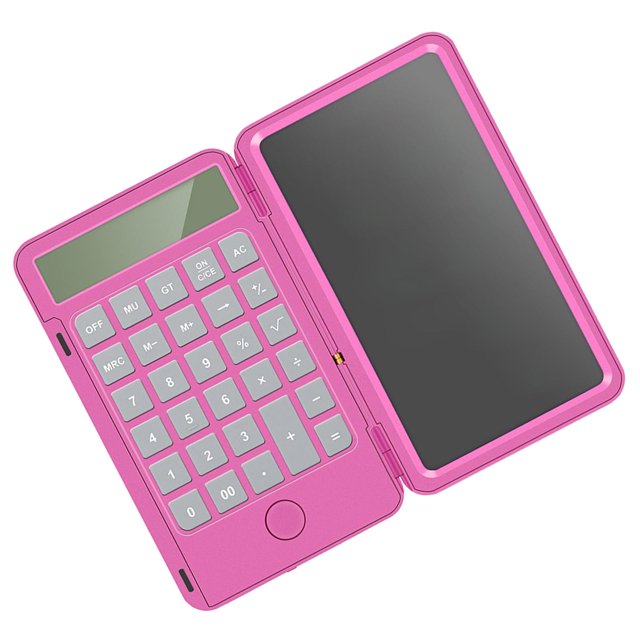 Tablero de dibujo 2 en 1 Gráficos ecológicos Calculadora portátil Digital Rosa kusrkot Tableta de escritura LCD