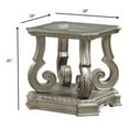 thumbnail image 2 of 24" X 26" X 25" Antique Champagne Clear Glass Wood Poly-Resin End Table, 2 of 5