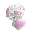 thumbnail image 3 of Mini Cartoon Animal Fan USB Charging 2 Speed Level Anti Slip Bottom with Lanyard Light for Students Gifts Dog Pattern Pink, 3 of 5