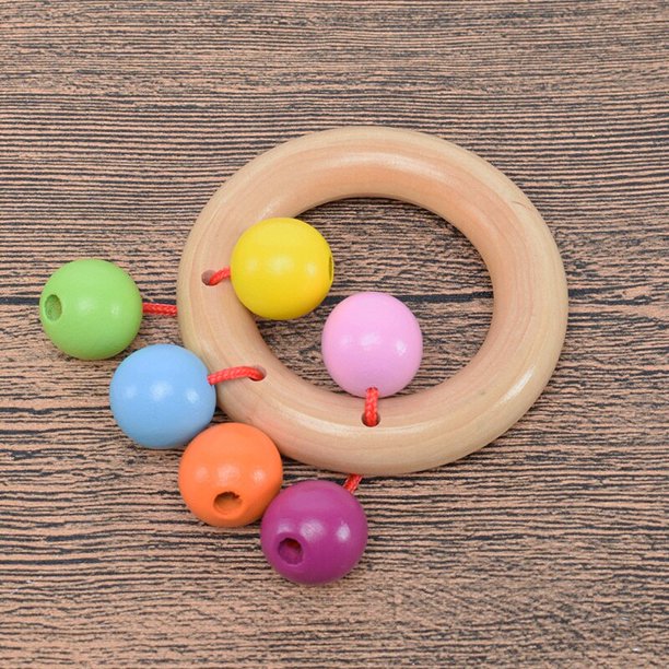 Sonajero Montessori de mano para bebé, sonajero de madera, campana de mano, instrumentos musicales, juguete de aprendizaje intelectual, juguete educativo, regalo, 2022 Fivean unisex