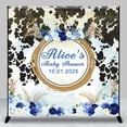 thumbnail image 2 of Blue Floral Black Spot Custom Baby Shower Backdrop, 2 of 6