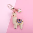 thumbnail image 1 of Colgante de bola de cristal de arcoíris con diseño de alpaca tridimensional con pegamento que cae, llavero creativo con hebilla de metal para mujer, 1 of 5
