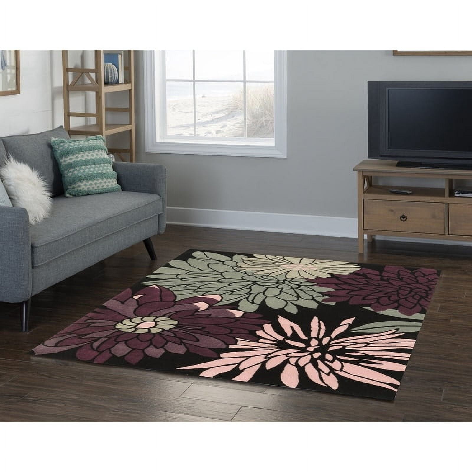 Linon Home Decor Trio Area Rug Collection, Ivory and Multicolor, 8' x 10'
