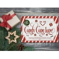 thumbnail image 3 of Christmas Vintage Candy Cane Lane Sign Wall Decor 12x8 inch Retro Metal Red Christmas Striped Sign Plaque, 3 of 6