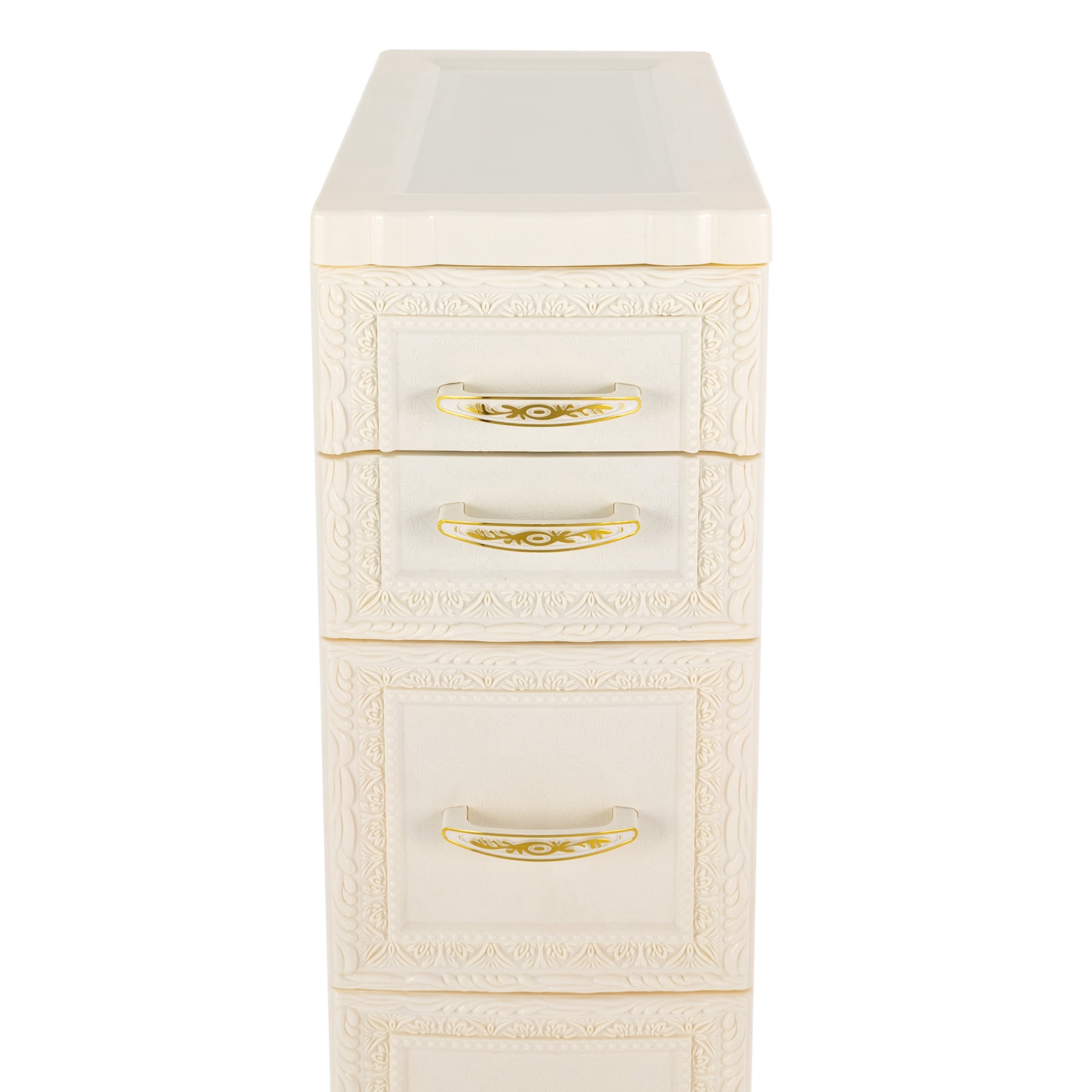 6Tier Bathroom Floor Cabinet, Vertical Storage Unit with Drawers and Casters, Large Capacity Narrow Tall Slim Storage Tower Waterproof Toilet Paper Storage Cabinet for Small Spaces Gaps