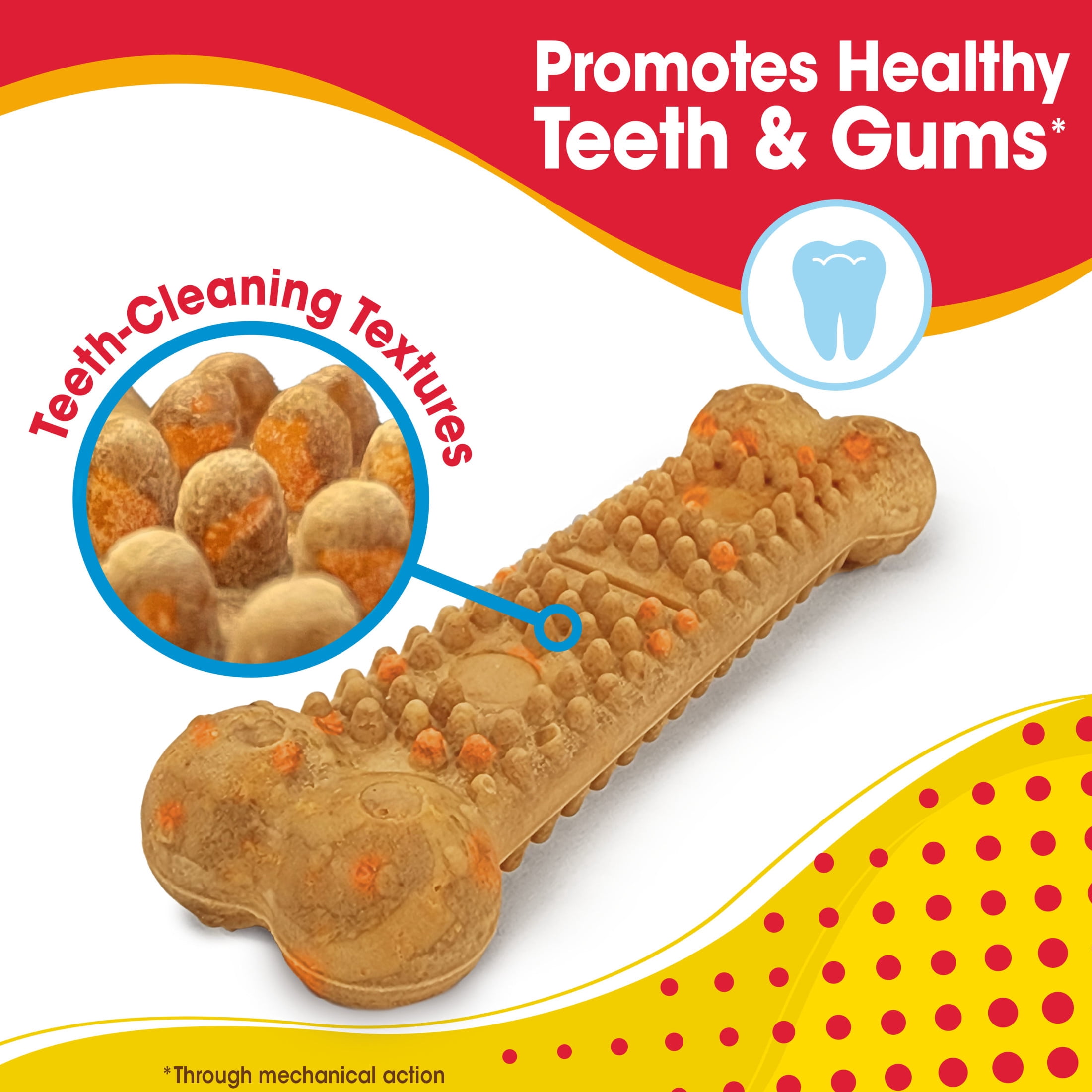Nylabone Nubz Flavor Bursts Natural Dog Treats for Small Dogs, Bacon & Cheese Flavor Dog Bones, Small - Up to 30 lbs., 36 Count