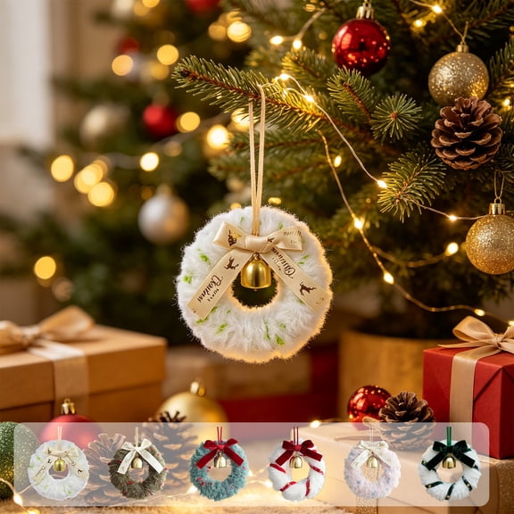WDOBM Christmas Decorative Bows, Christmas Tree Ornaments Car Wreaths Bows Bells Small Flower, Christmas Tree Bow, Christmas Wreath Bows for Home Decor Indoor
