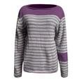 thumbnail image 3 of NAMTYQX Womens Long Sleeve Tops Warm Lounge Pullover Sweaters for Women Loose Long Sleeve Round Neck Print Purple Size 4XL, 3 of 5