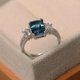 thumbnail image 3 of Elegant Silver Plated Princess Cut Gemstone Rings for Women - Perfect for Engagement and Wedding Rings, 3 of 4