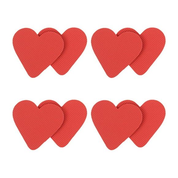 4 pares de pegatinas de suela de tacón alto antideslizantes Protector de zapatos con forma de amor Parche de suela para hombres y mujeres rojo