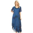 thumbnail image 5 of Sakkas Watercolor Palm Tree Tank Caftan Dress - Navy - One Size, 5 of 5