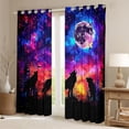 thumbnail image 2 of Manfei Wild Wolves Black Out Curtains,Colorful Sky Aurora Curtains Pack of 2 (42x63 Each),Watercolor Ink Painting Bedroom Curtains For Boys Kids,Super Cozy Room Decor, 2 of 6